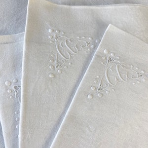 11 SET Antique French CG Monogrammed Napkins C 1910 Hand - Etsy