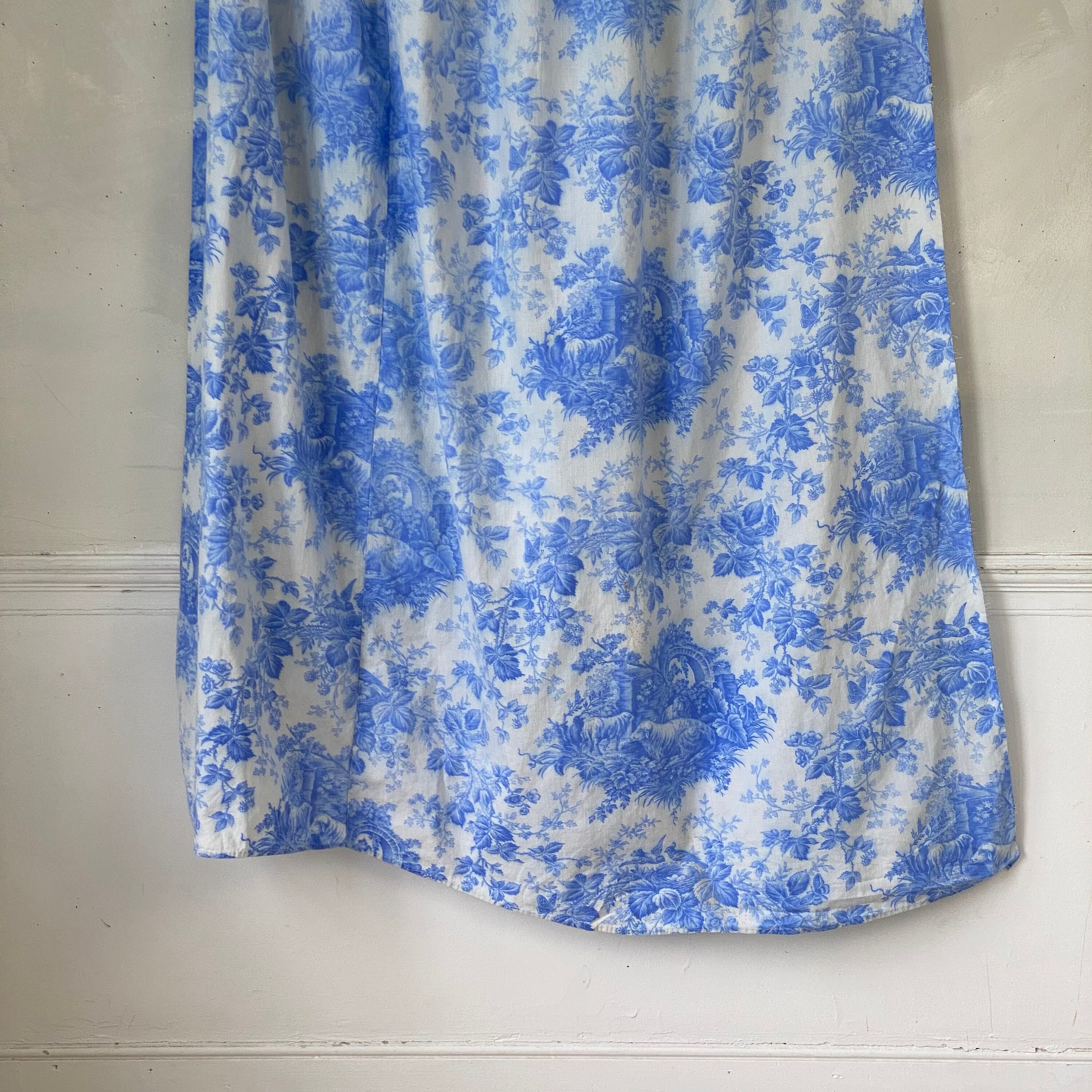 Bucolic Blue Toile Curtain Hedgerow Sheep Blackberries Birds Etsy
