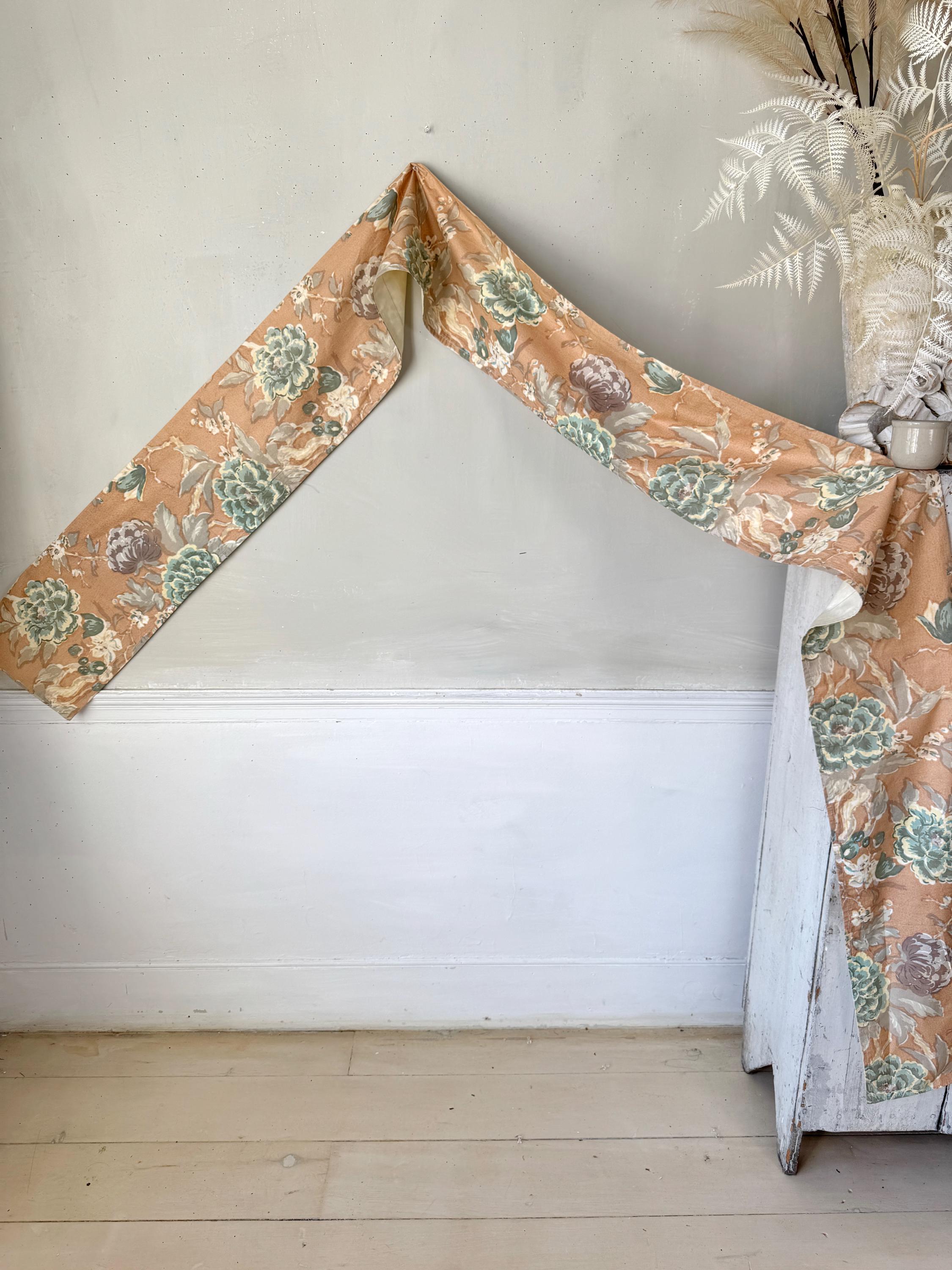 3.33 yrds x 9 Vintage French floral fabric table runner scarf decorative textile country cottage farmhouse shabby chateau chic home decor