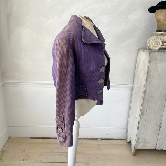 Cropped Jacket Vintage French purple coat possibl… - image 4