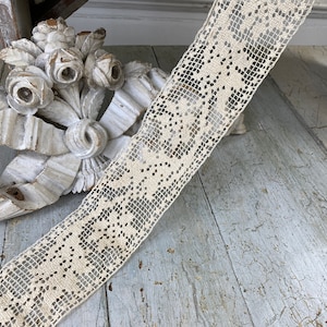 2.7 yards Handmade Vintage VTG  French lace Trim passementerie  ribbon  Cottagecore  farmhouse The Textile Trunk eco-friendly