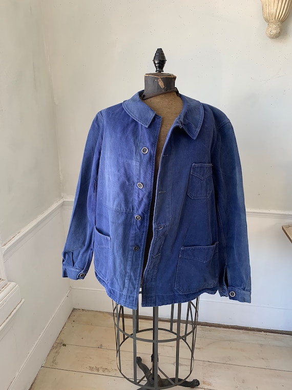 Vintage French Workwear Jacket Faded Antique Frenc