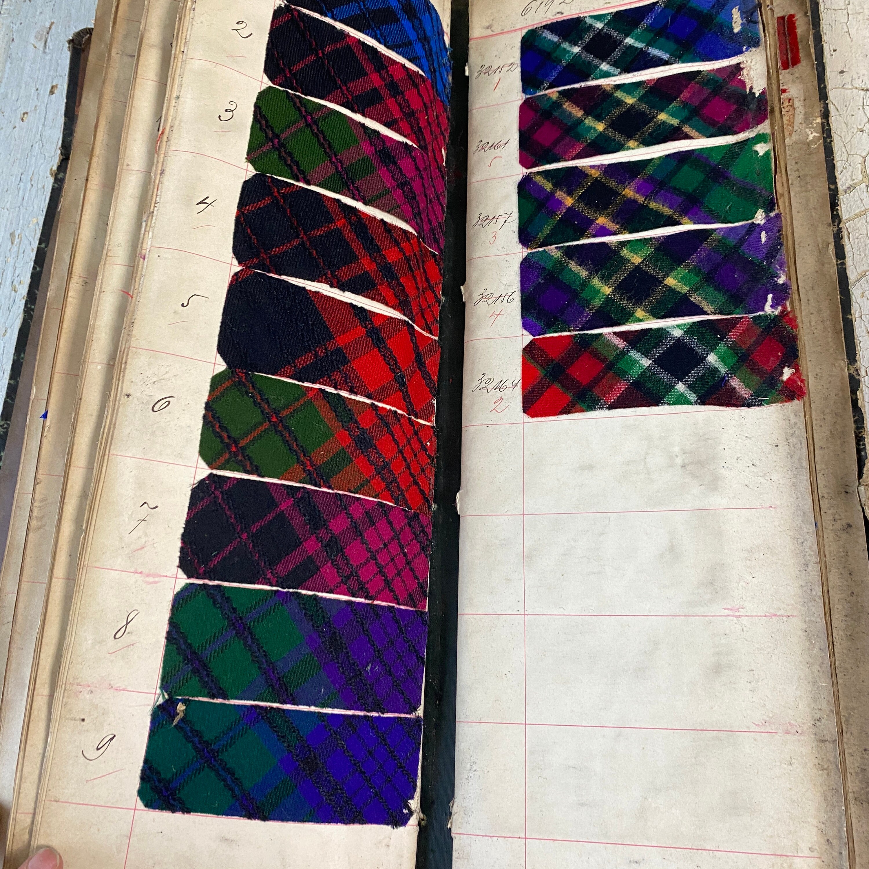1908 Antique French Pattern Sample Book Woven Fabric Document ...