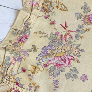 1920's Vintage French Floral Fabric Curtain Yellow Ground - Etsy