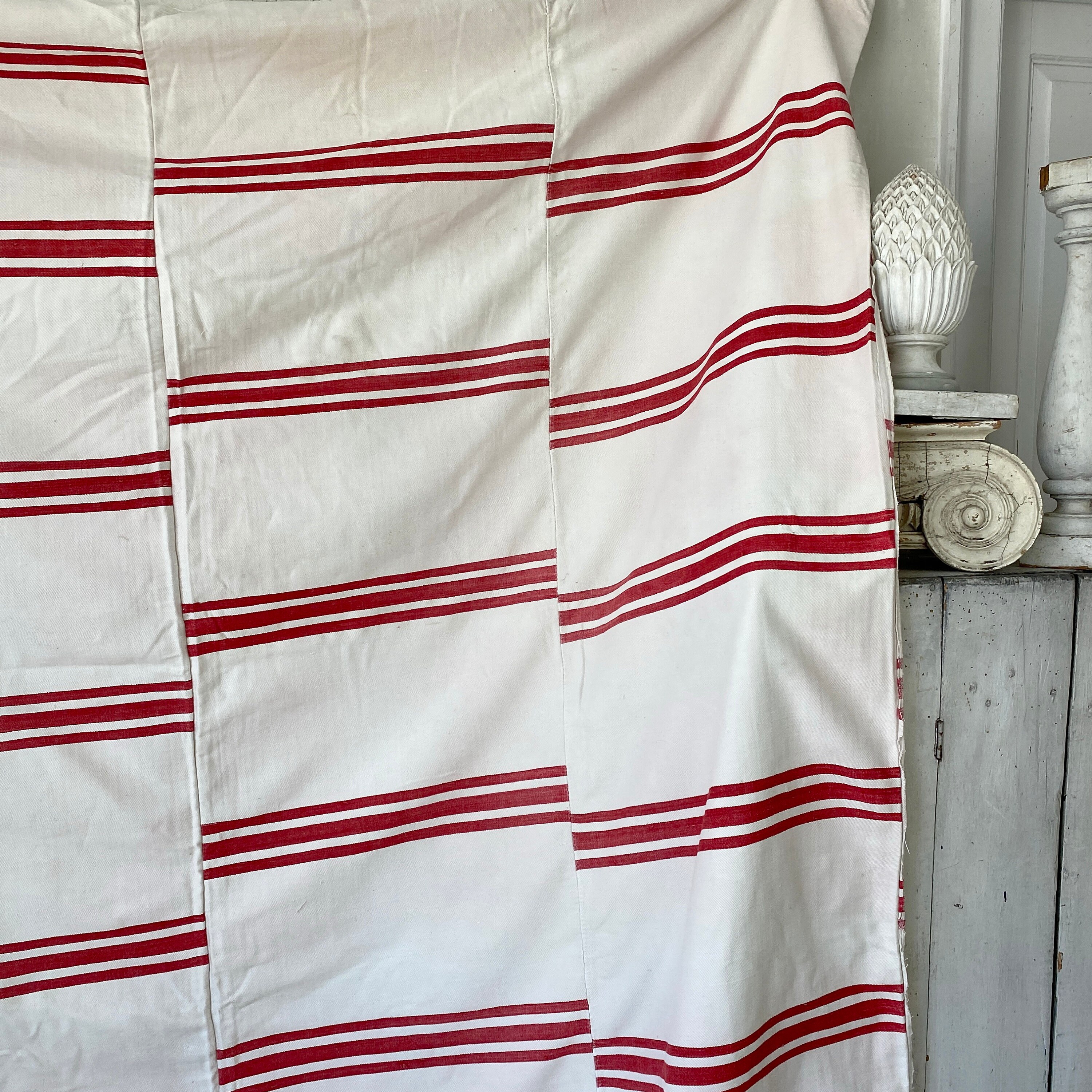 Saco De Tela De Cáñamo Francés Raya Roja Azul Grano Harna | Etsy