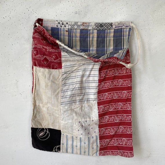 Patchwork Drawstring Bag Super Sweet  Bag Laundry… - image 4