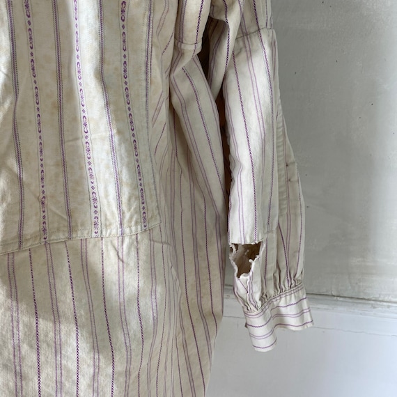Timeworn Purple Striped work wear French shirt Vi… - image 8