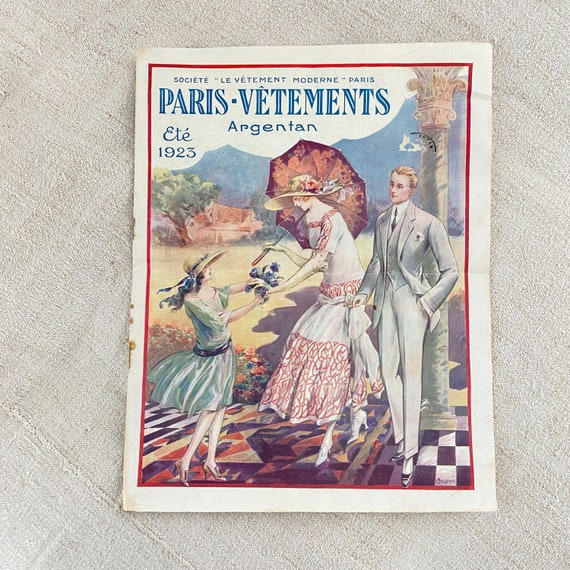 1920's PARIS 1923 Art Deco French Fashion Magazine Paper