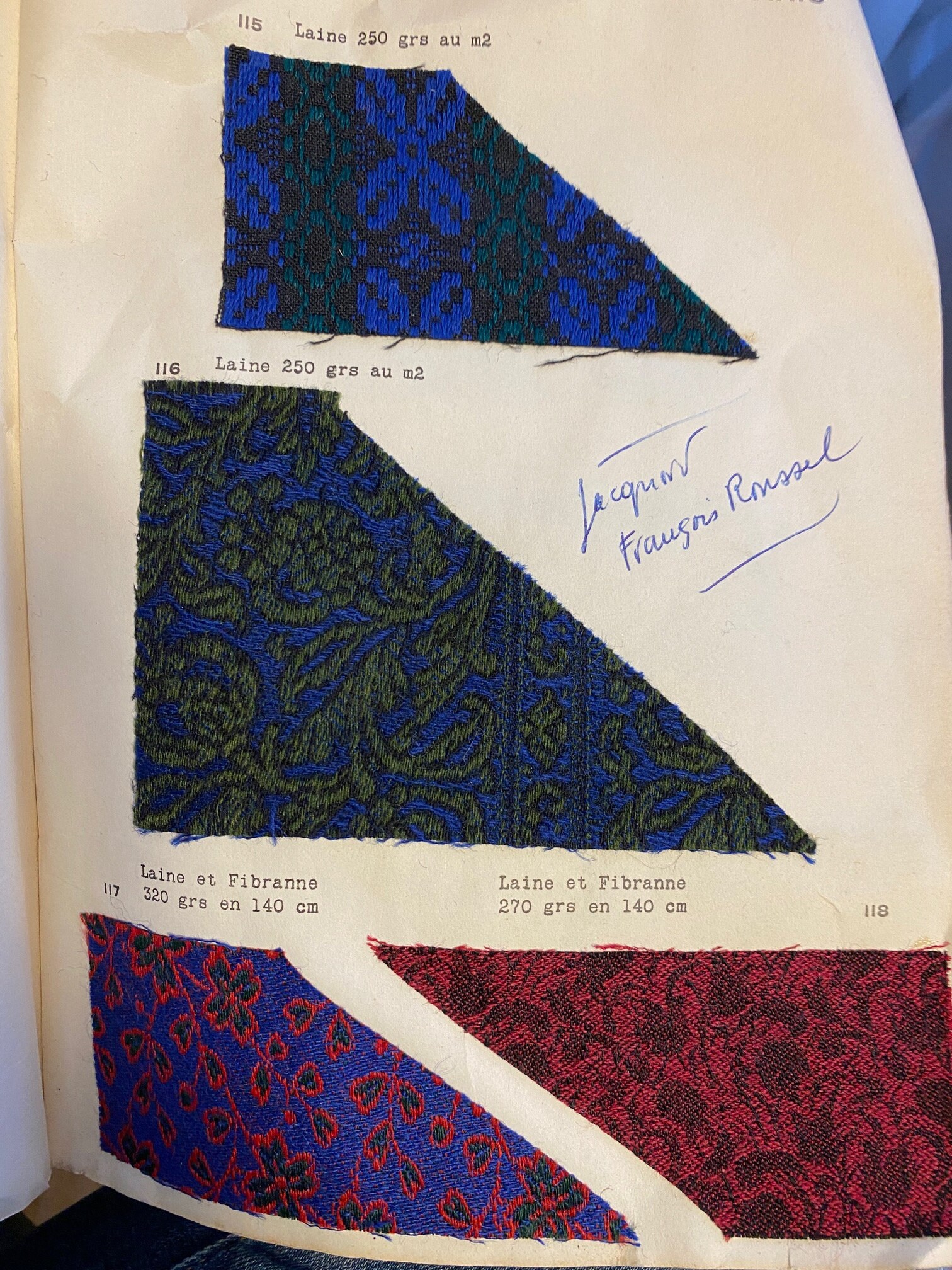1958 Claude Freres & Cie Pattern Sample Book French Fashion Fabric ...