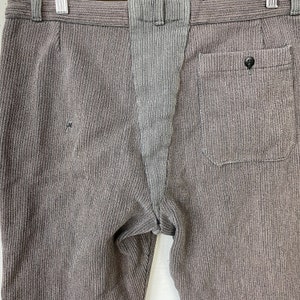 32 inch waist Vintage Work Pants French Workwear Trousers Salt & Pepper Striped 1920s Boho steampunk eco-friendly