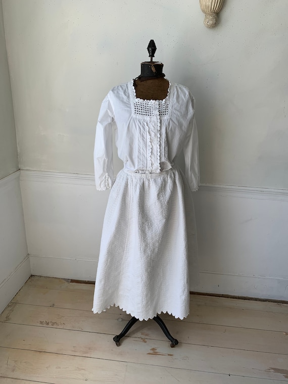 Gorgeous late 1800's VP monongram textured cotton 