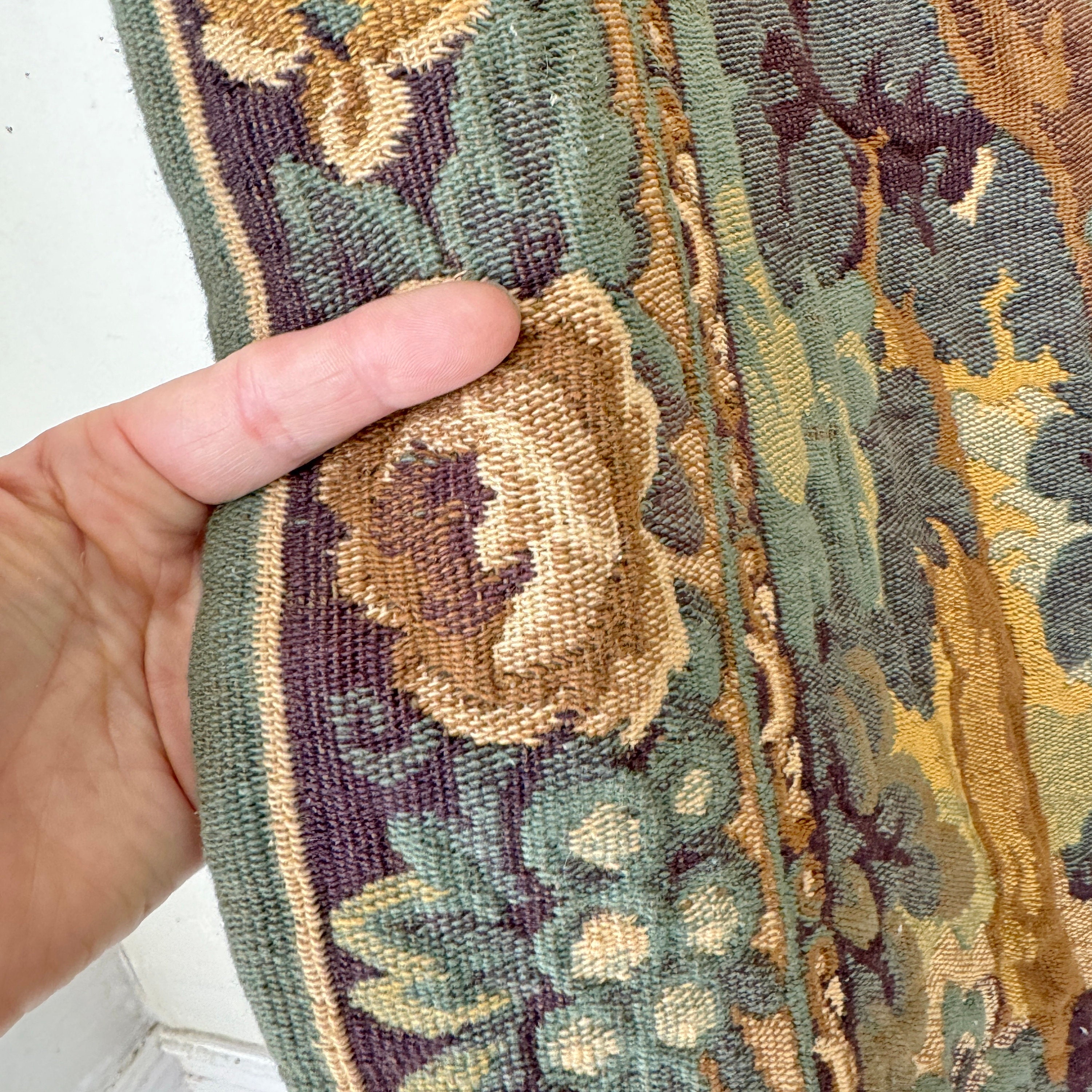 フランス　ビンテージ　タペストリー ビンテージ~40's○人物柄レースタペストリー○210522n5-sign