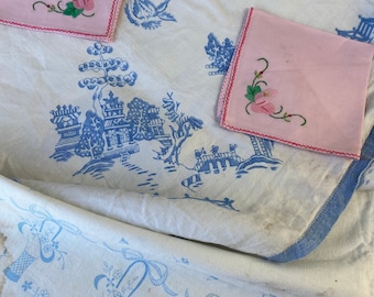 French Fabric Project Bundle pack pillowcase and tablecloth for sewing projects