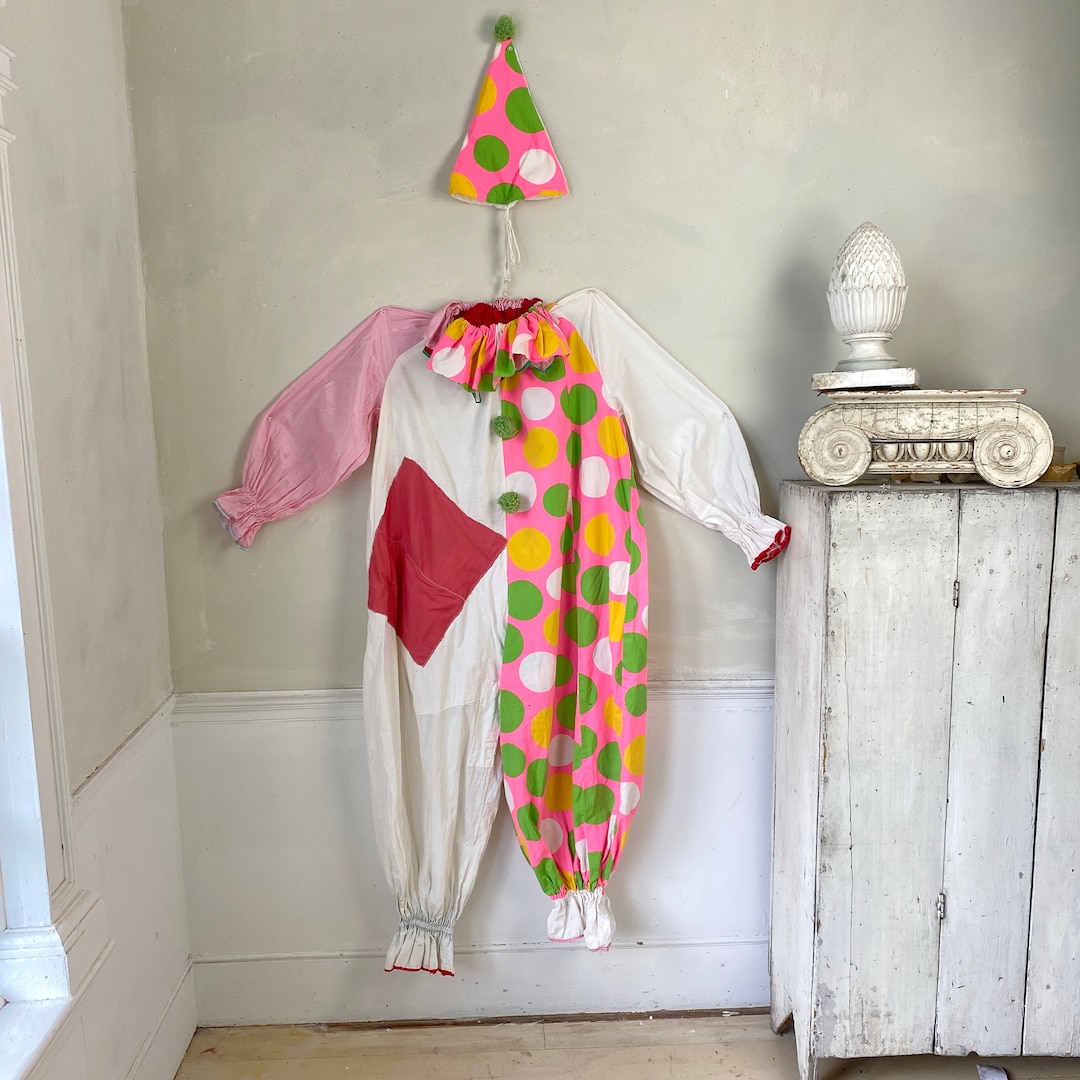 Buy Vintage Costume Clown American C 1960's Outfit Theatrical Theater  Textile Vintage Halloween Outfit Eco-friendly Online in India