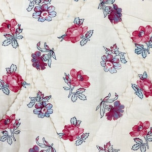 WOW ~ 18th century quit fragment Floral hand block printed and penciled multidirectional The Textile Trunk eco-friendly