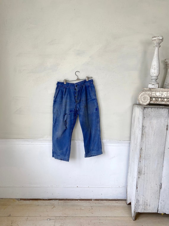 Blue Trousers Soulful Patched Cotton Pants Vintage