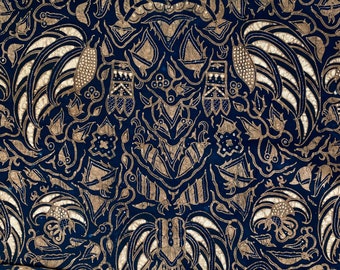 Antique 19th century Indonesian  Batik fabric curtain drape bedding The Textile TrunkUnique window treatment