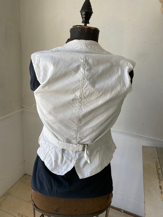 Antique White Men's waistcoat vest Wonderful cut … - image 9