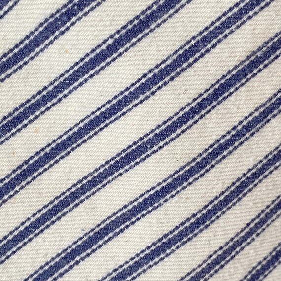 Vintage laundry bag Indigo Ticking stripe  blue D… - image 10