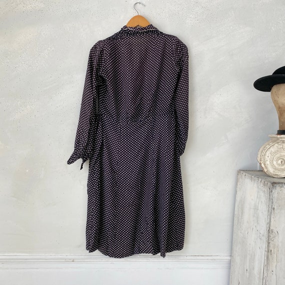 Vintage Dress French black polka dot 1940-50's ho… - image 8