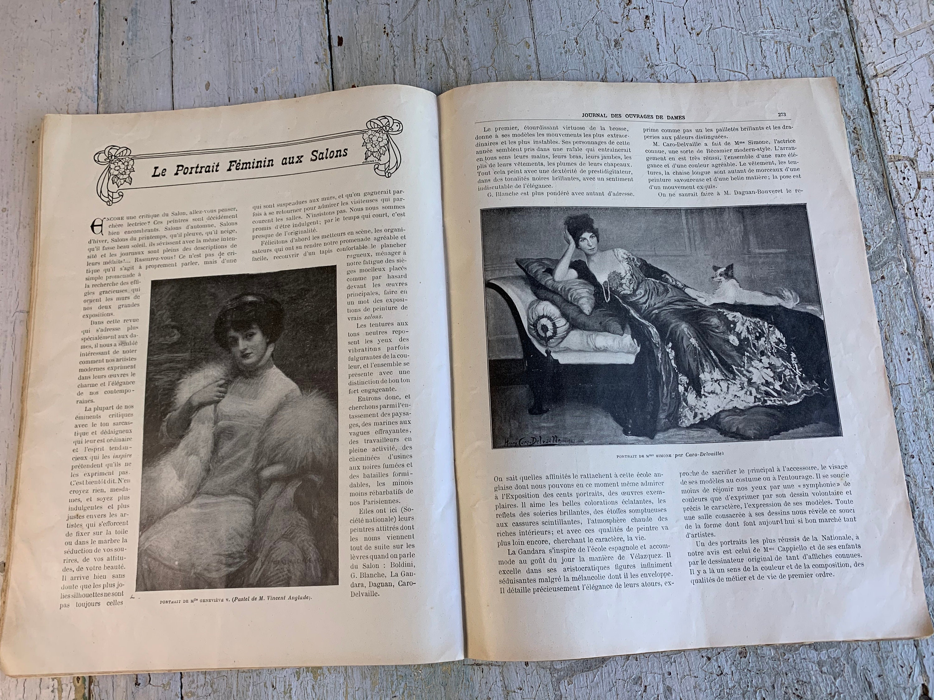 アール・ヌーヴォーのアンティークなフランスの女性向け雑誌「Journal
