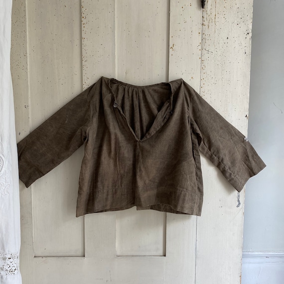 RARE antique French child's smock biaude cover up