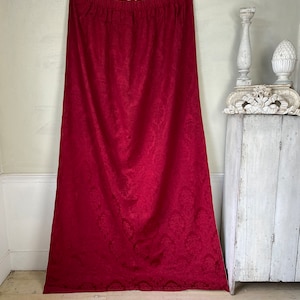 84 X 51 Vintage French red silk ? curtain heavy weight damask weave The Textile Trunk Victorian interiorsUnique window treatment boho