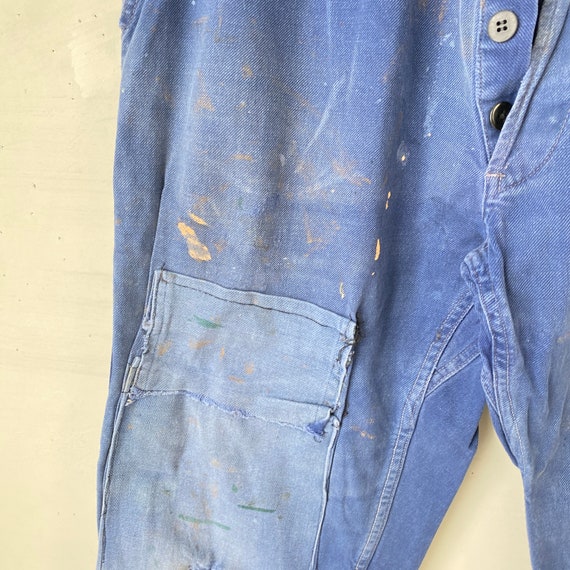 1940's 34 inch waist Blue denim jeans faded purpl… - image 7