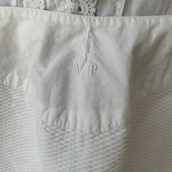 Gorgeous late 1800's VP monongram textured cotton… - image 2