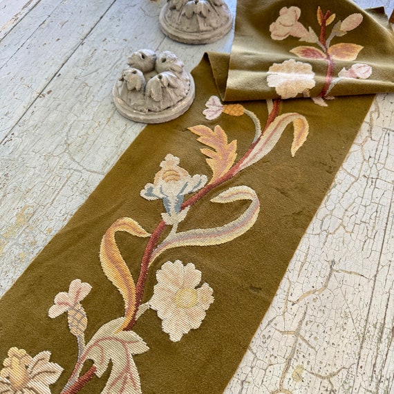 WOW 43x10 アンティーク フランス刺繍 刺繍タペストリー 壁掛け