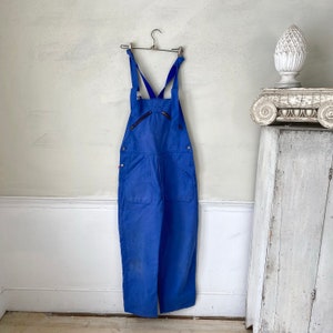 36 waist TIMEWORN MOLESKIN Vintage Overalls Pants Trousers French Blue Denim 1950s - 1970&#39;s   waist French Workwear Work Wear Chore Wear