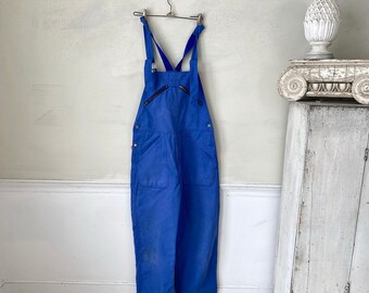 36 waist TIMEWORN MOLESKIN Vintage Overalls Pants Trousers French Blue Denim 1950s - 1970's   waist French Workwear Work Wear Chore Wear