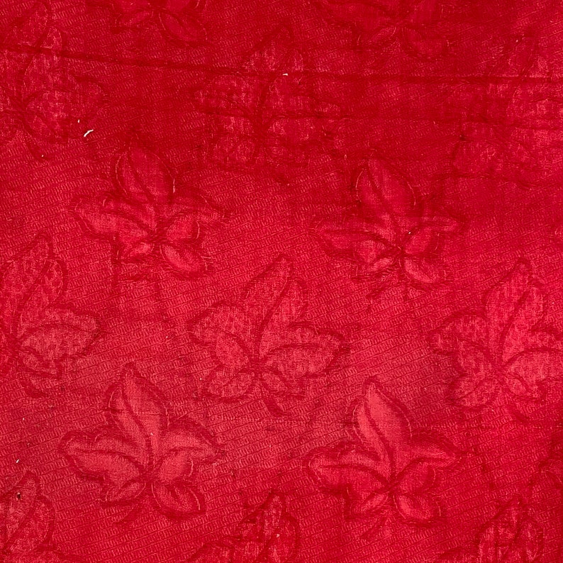 Antique Cotton Damask Early 1800's Red Cotton Leaf Woven Etsy