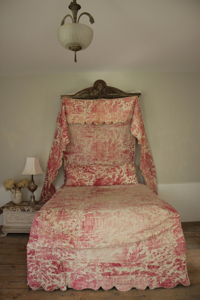 Antique French Bed Set 18th Century Toile 1780 6 Piece Etsy