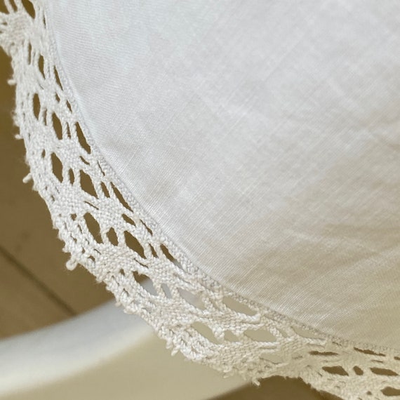 Gorgeous 1900 lace trim petticoat printed cotton … - image 5