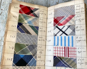 洋書　FRENCH TEXTILES Pattern Sample Book Antique French Woven Fabric Document