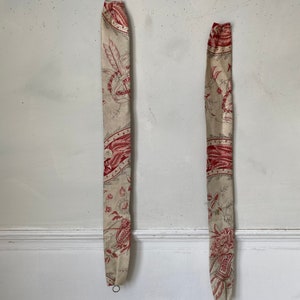 Vintage  Antique French curtain drape tie back tiebacks 19th century French textilesUnique window treatment eco-friendly