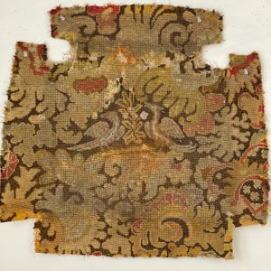 19th Century Antique Needlepoint Chair cover King and Queen Chair Cover The Textile Trunk eco-friendly