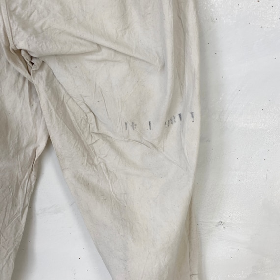 White Linen Cotton Pants Military Work wear Workw… - image 10
