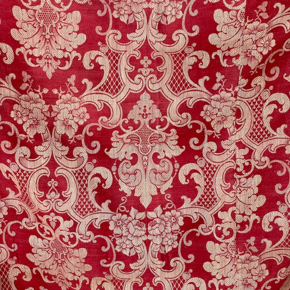Red and 2024 gold curtain fabric
