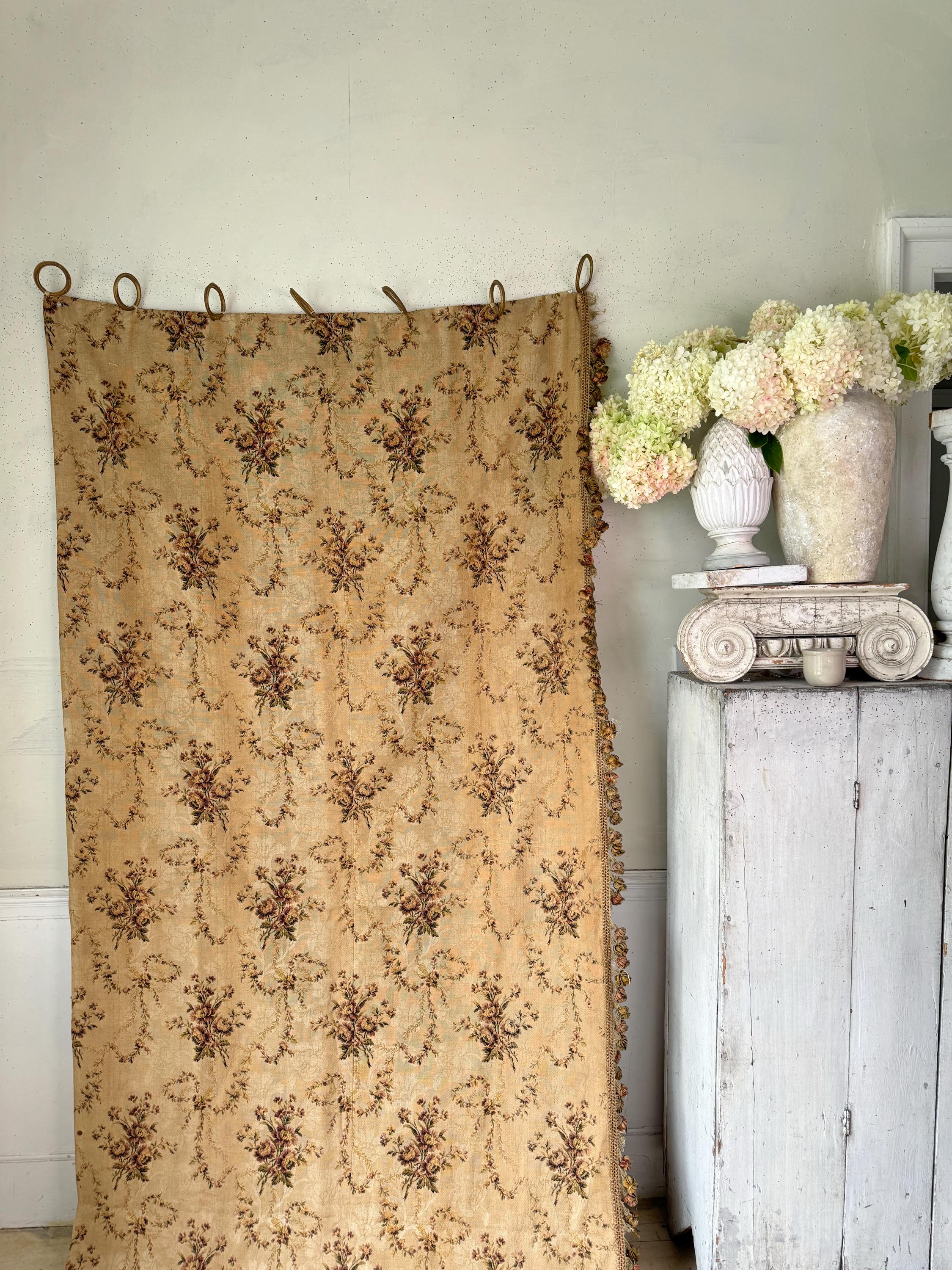 97x45 シャトーシック 古びた色あせたフレンチカーテン