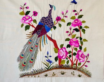 21x20  Antique Chinese embroidered pillow cover case textile 19th century Embroidery tapestry eco-friendly