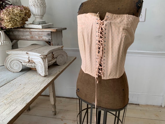 Vintage Girdle Corset Pink French 1940s Skirt Unde