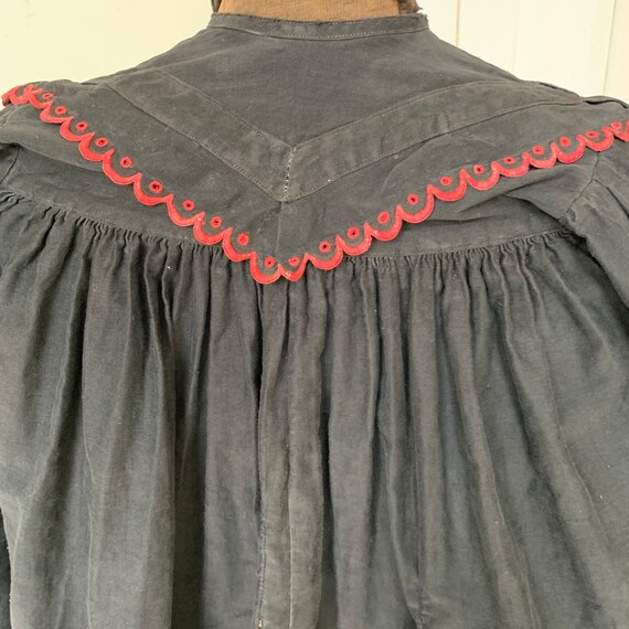 Vintage Choir Robes French Black Cloak with Red D… - image 10