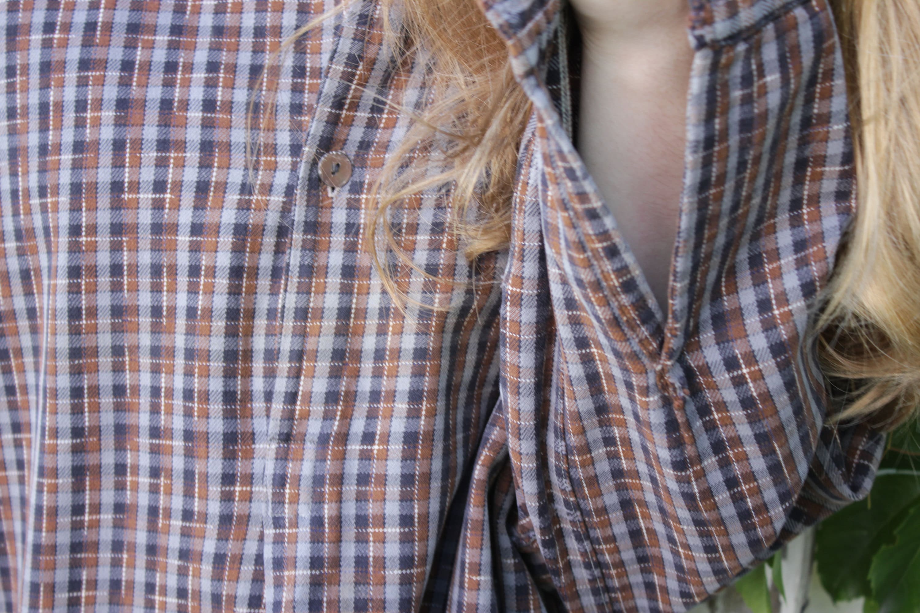 Chemise à Carreaux Kidur Homme - Taille 4 (41/42) - 100% Coton - Manches Longues - Neuf Avec Étiquette