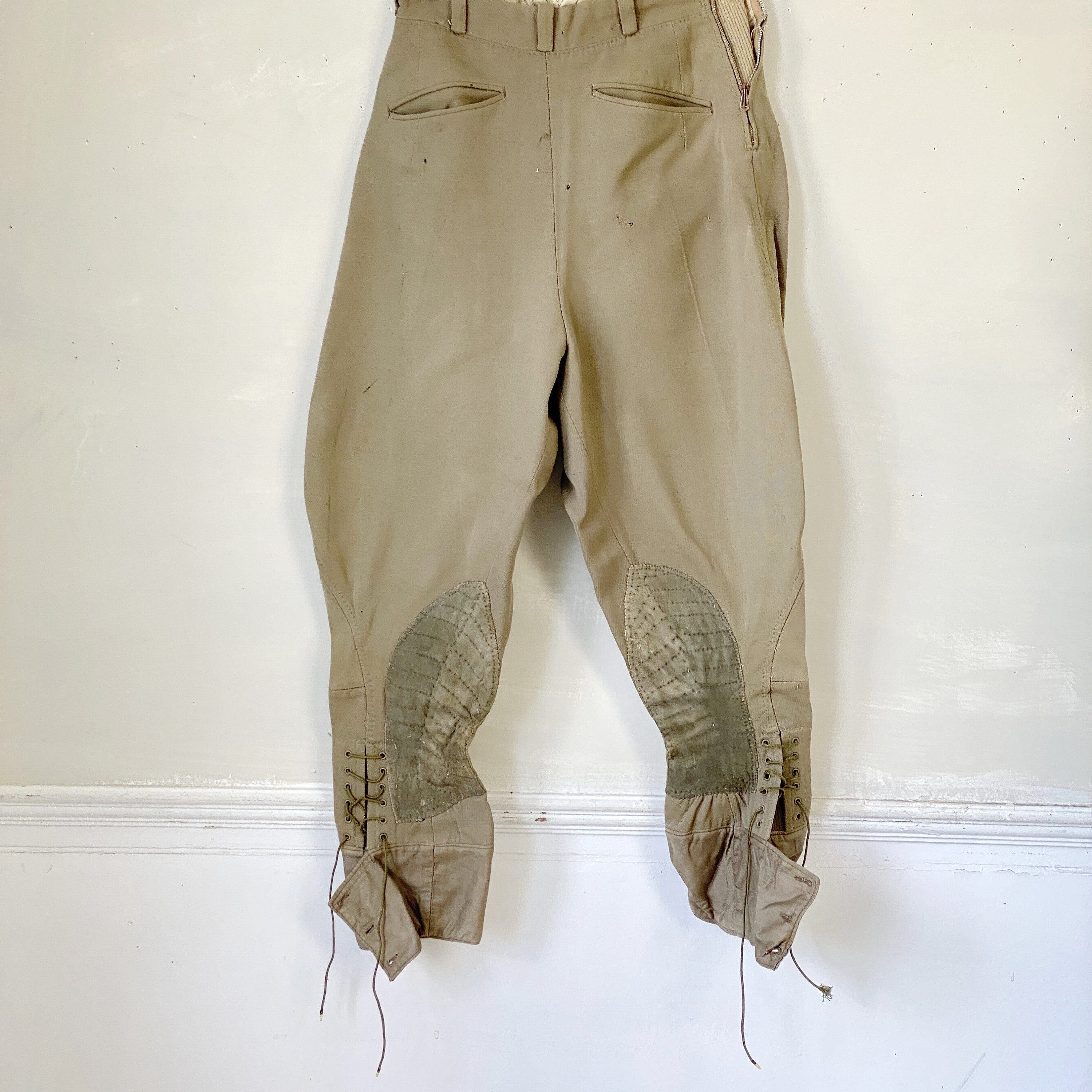 パンツ 1940s FRENCH VINTAGE PIQUE JODHPURS 1930s Vintage Riding Pants Jodhpurs Wool Pants Men's Riding