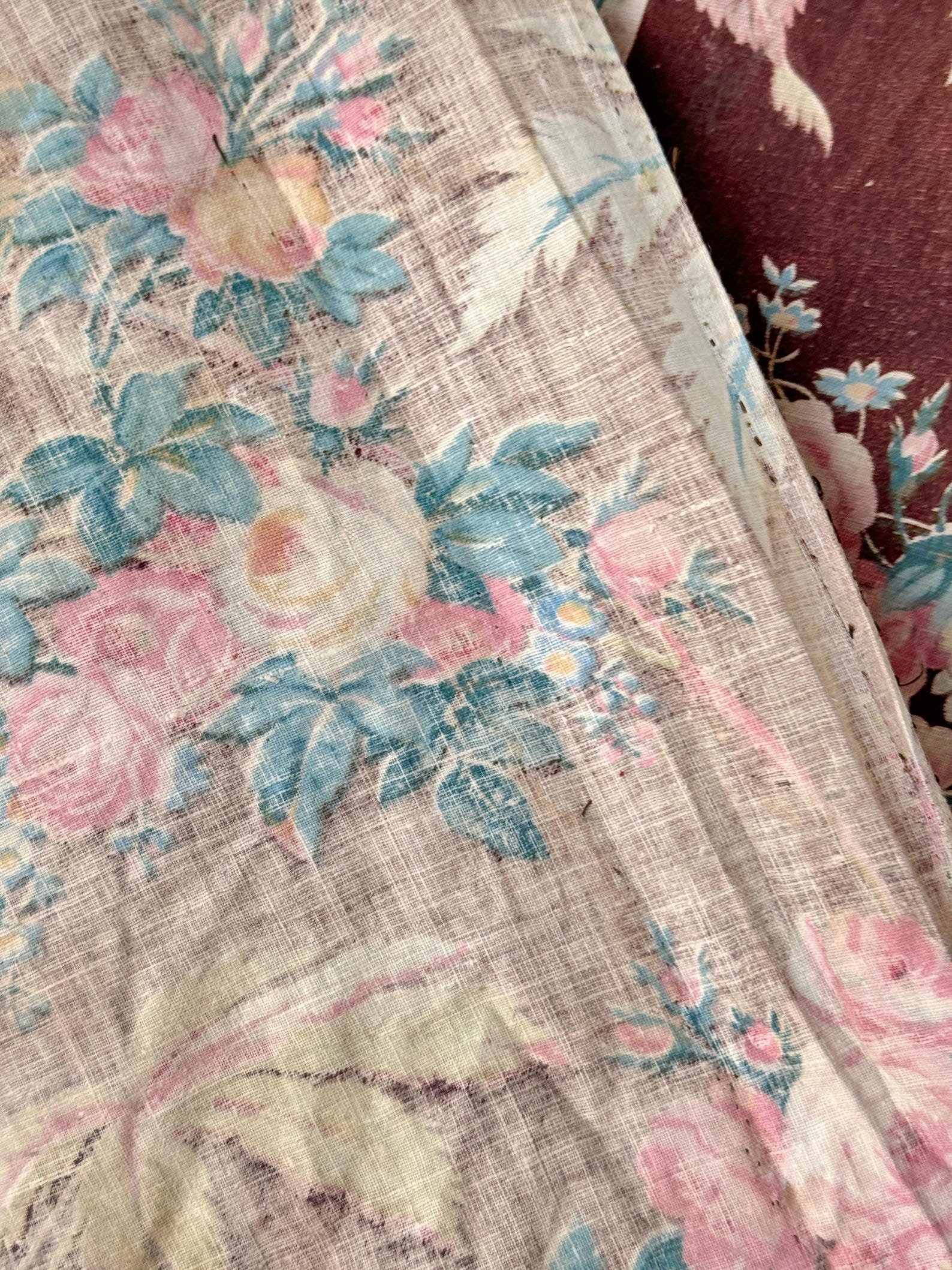33x29 18th Century Floral Mulhouse Arborescent Design Pattern French ...