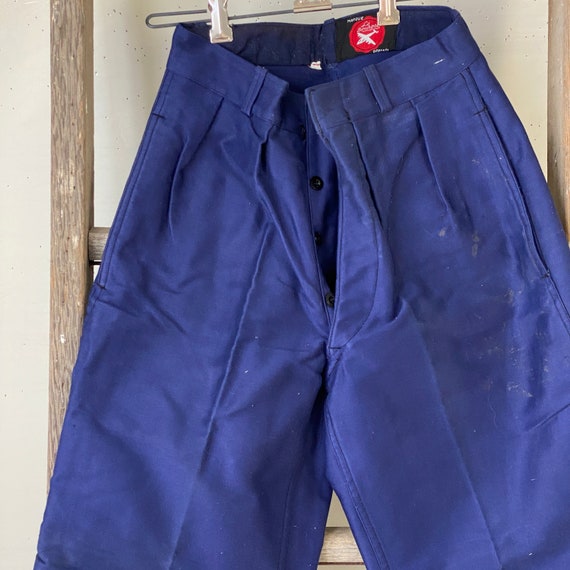 UNWORN! Vintage French Workwear Pants Dark Blue N… - image 6