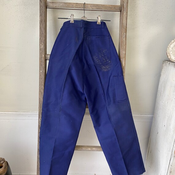 UNWORN! Vintage French Workwear Pants Dark Blue N… - image 9