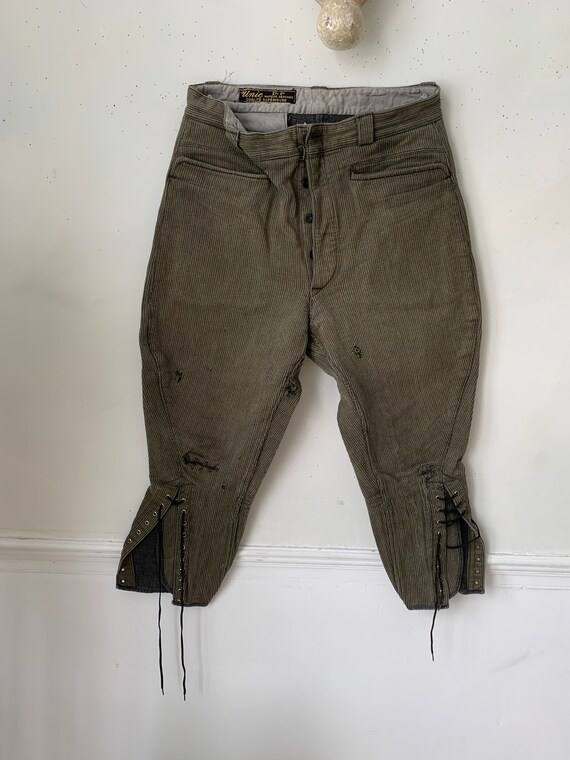 Vintage Cropped Pants Thick Ribbed Cotton Men's R… - image 6